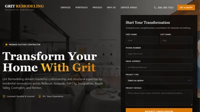 Grit Remodeling website preview